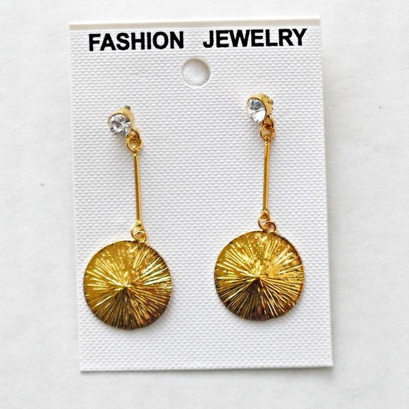 NEW Rhinestone Gold Tone Earrings - Picture 3 of 3